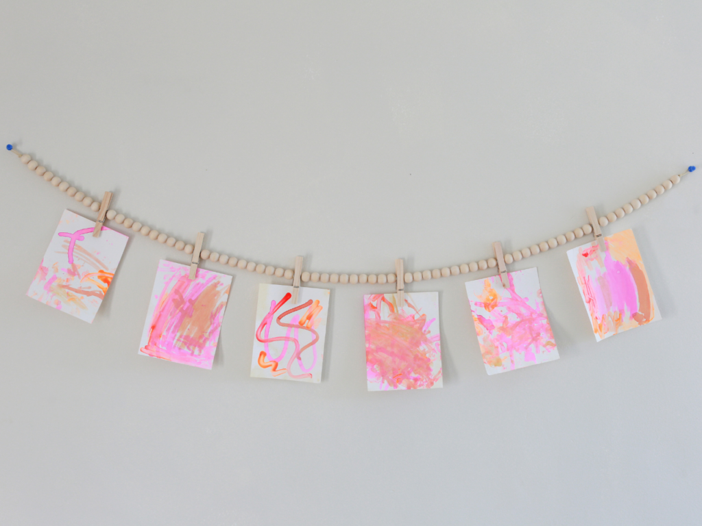 clip and bead hanging artwork
