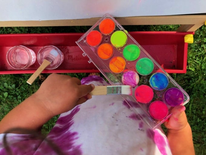 watercolors at the easel