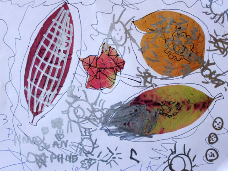 leaf drawing paper