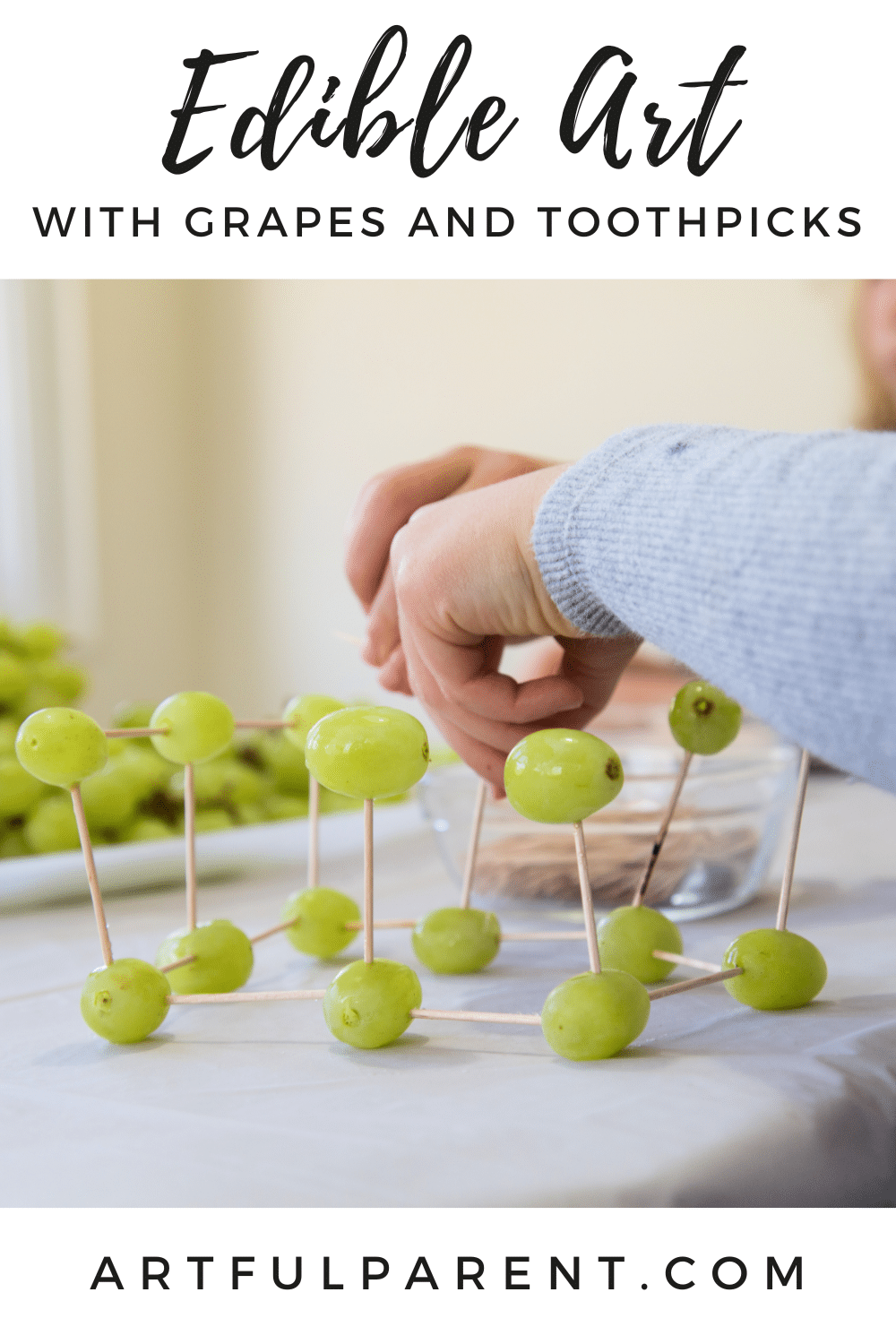 edible art grapes and toothpicks pinterest