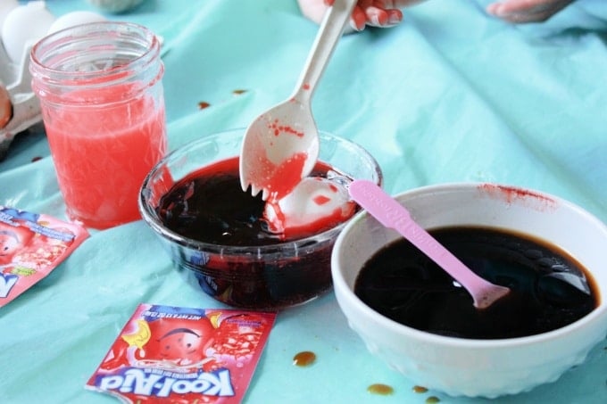mixing kool aid eggs
