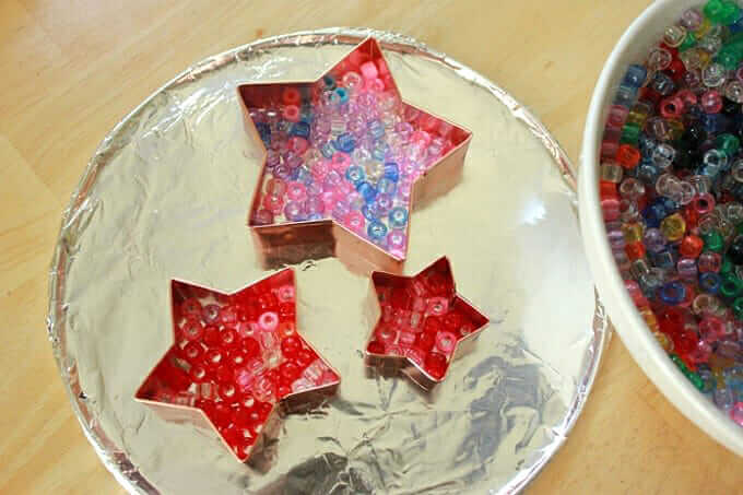 Fairy Wands With Melted Pony Beads - star cookie cutter with beads