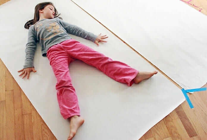 Tape Resist Skeleton Paintings – tracing child