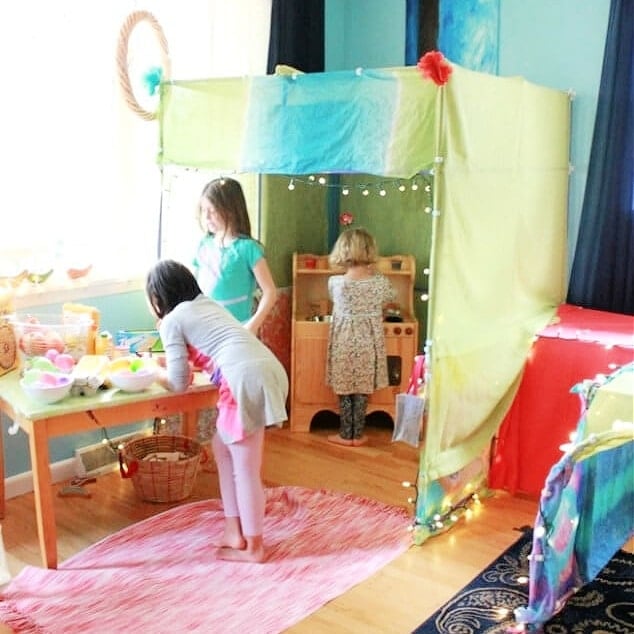 pretend kitchen in fort