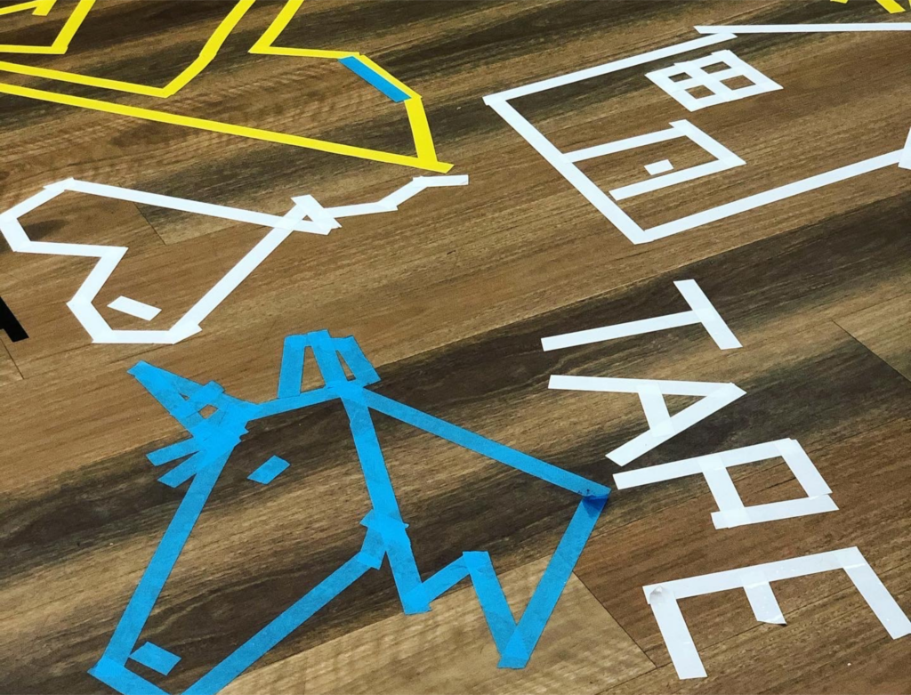 tape resist designs on floor