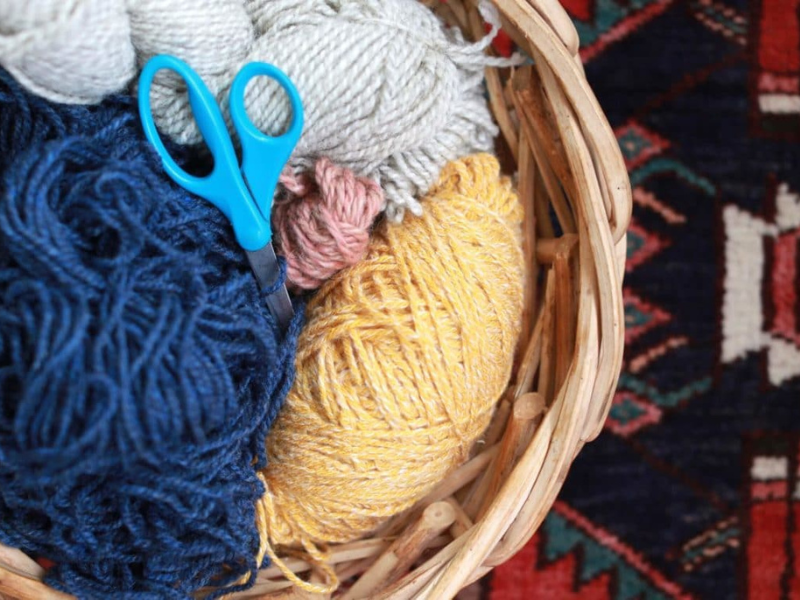 basket of yarn
