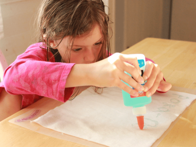 drawing with glue