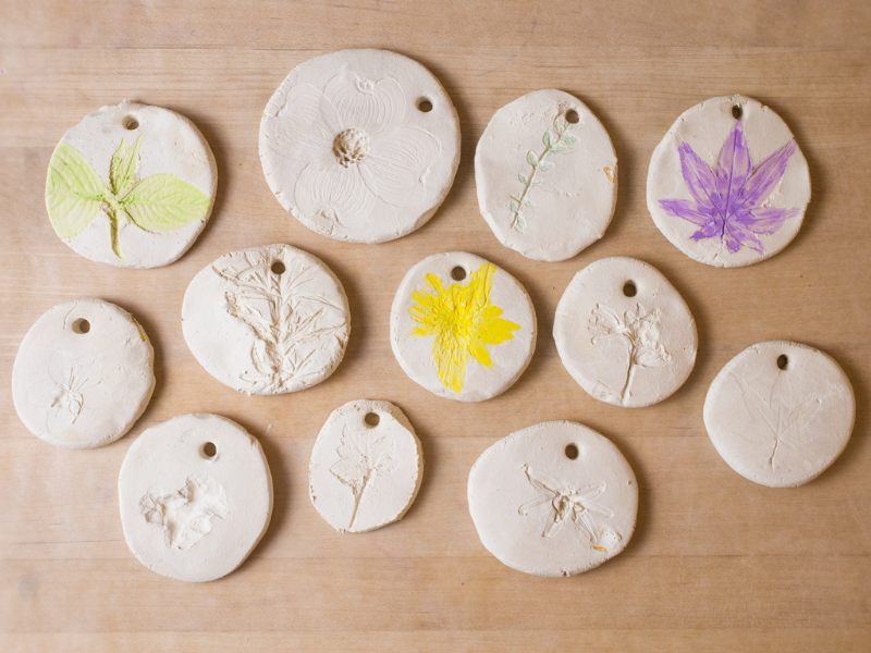 clay leaf prints
