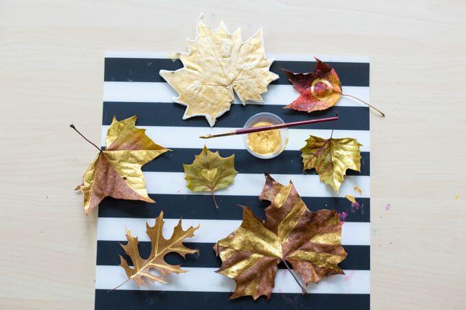 Create This Simple DIY Autumn Leaf Wreath For Fall - Painting Autumn Leaves