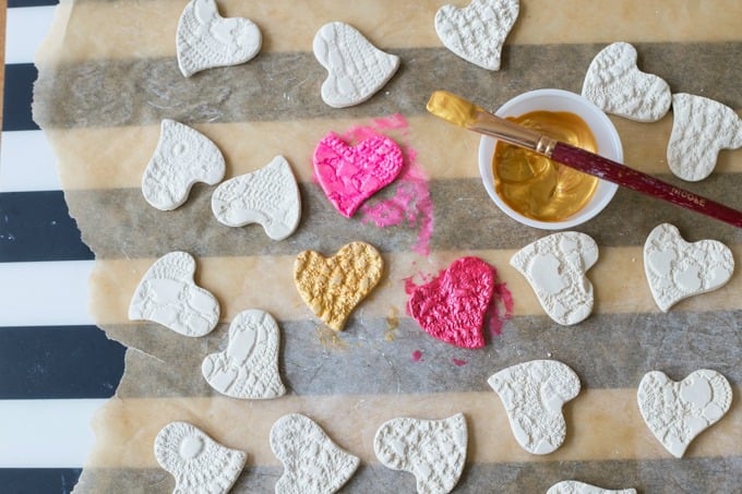 painted lace hearts