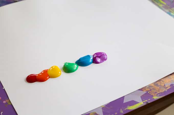 Dots of Paint for Rainbow Scraper Art