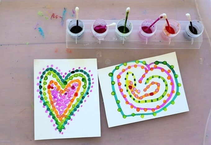 hearts made with pointillism