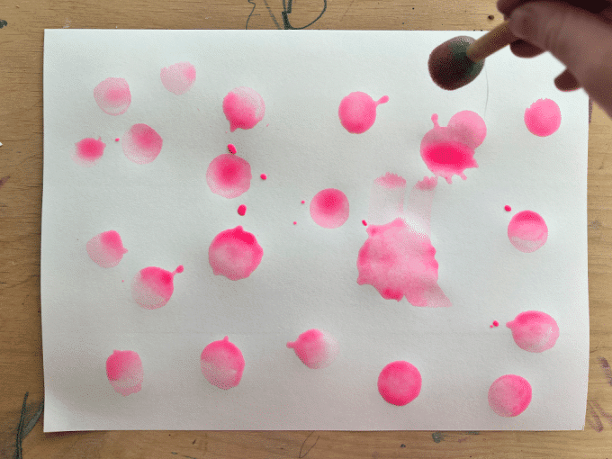 sponge painting dots