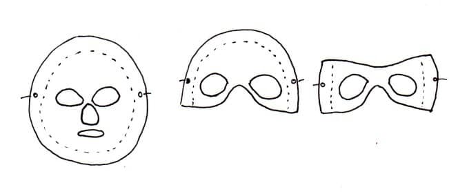 Costume Making Tips for Kids - Paper Plate Mask Shapes