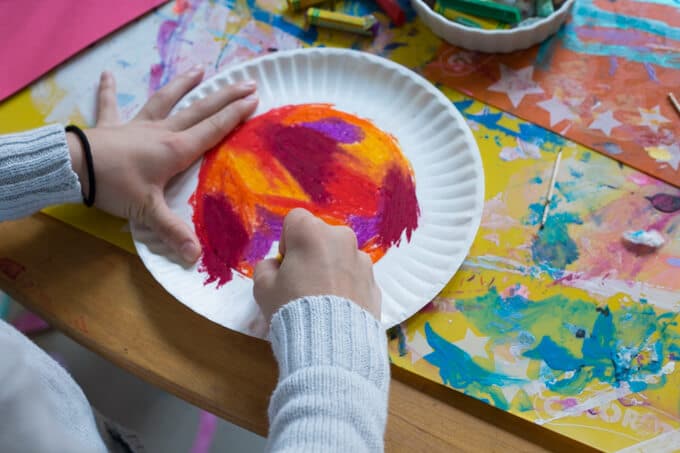 Halloween Scratch Art - The Oil Pastel Layer