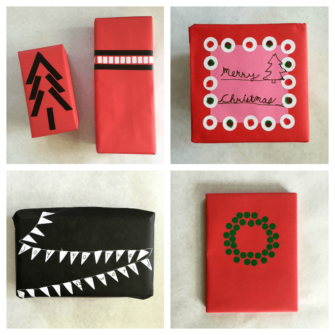 Make Your Own Gift Wrap with Stationery Store Stickers