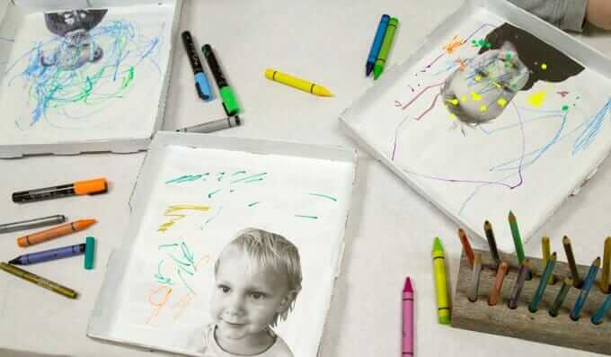 Self Portrait Art with Little Kids - Drawing and Decorating on and Around the Face
