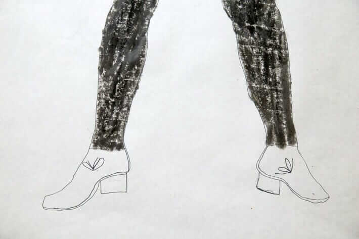 Self Portrait Body Tracing Art with Kids - Adding details