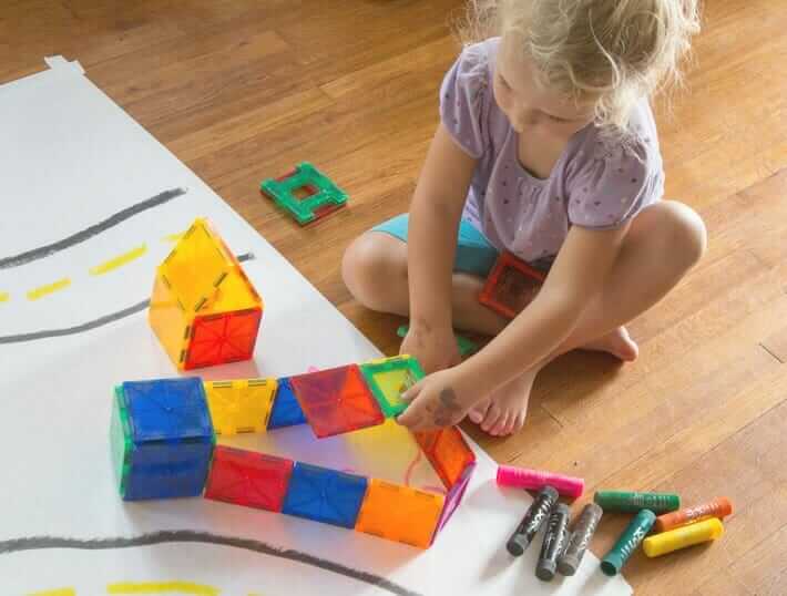 Make Your Own Play Mat for Kids - Adding houses and buildings