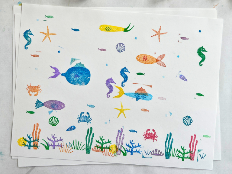 ocean stamp scene