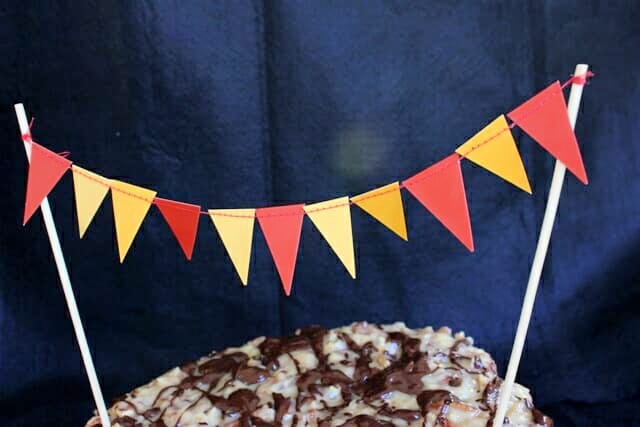 cake decorated with bunting