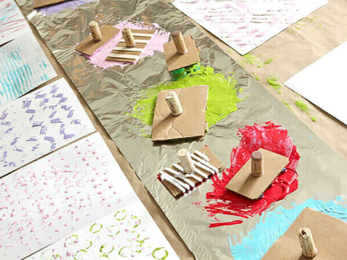 DIY stamps and paint