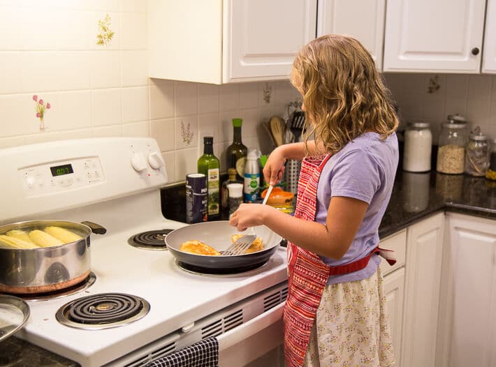 Daphne Cooking Dinner for the Family