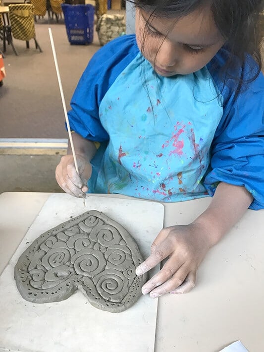 Adding detail to Clay Coil Heart