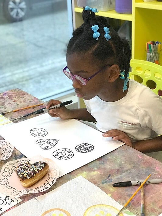Drawing from Observation - Girl Drawing Donuts