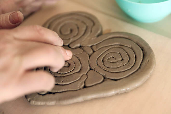 Finishing up Clay Coil Hearts