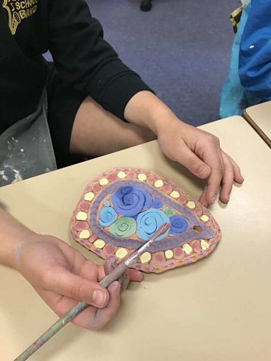 Painting Clay Coil Hearts