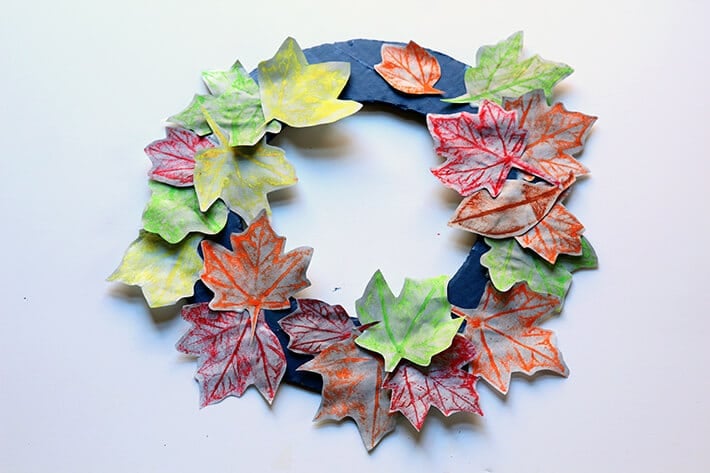 Fall Leaf Rubbings Wreath
