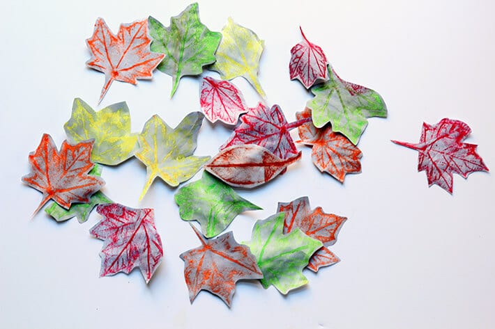 Fall Leaf Rubbings