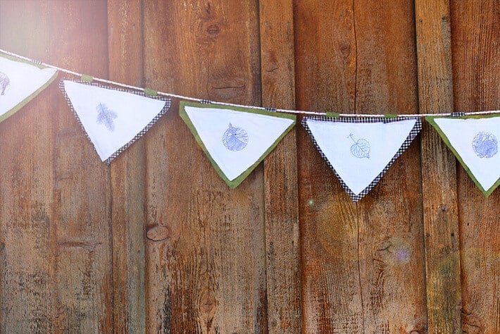 Stamped Fabric Bunting for Kids