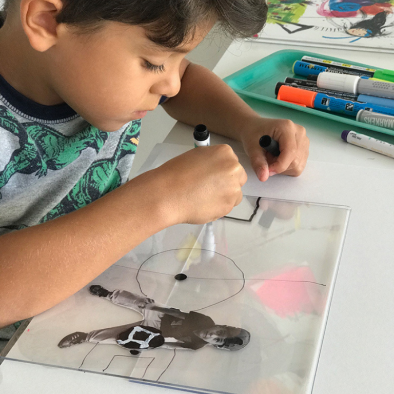 drawing on plexiglass