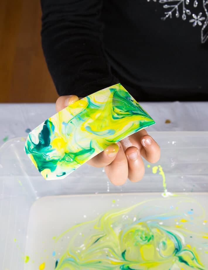 Paper Marbling with Acrylic Paint - reveal marbled paper design