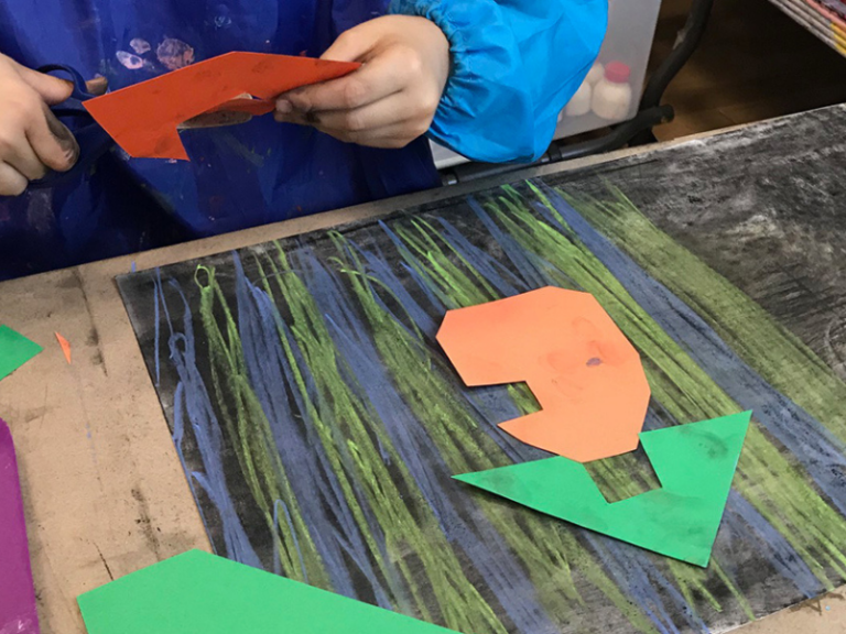 cutting out paper
