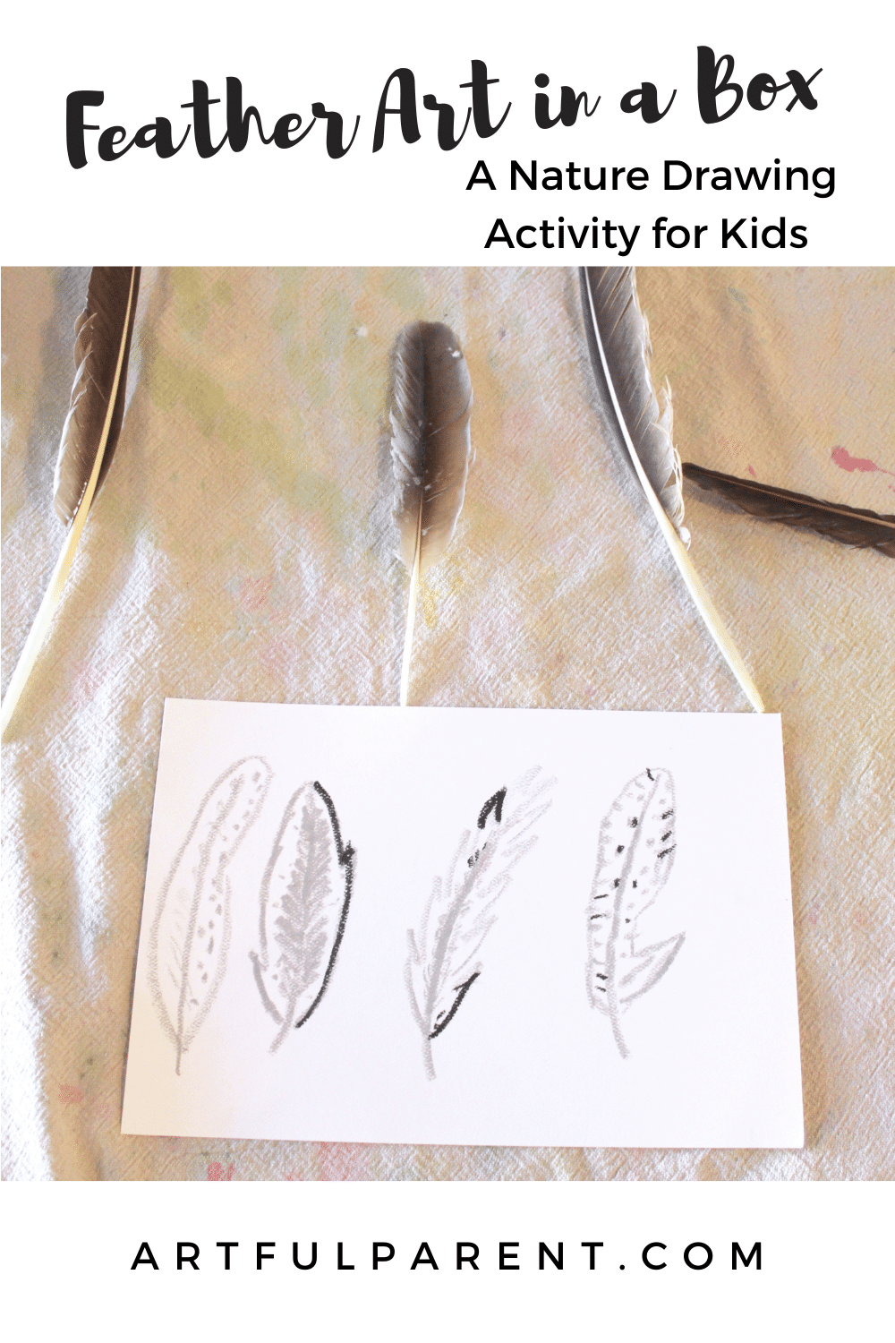 feather art in a box pinterest