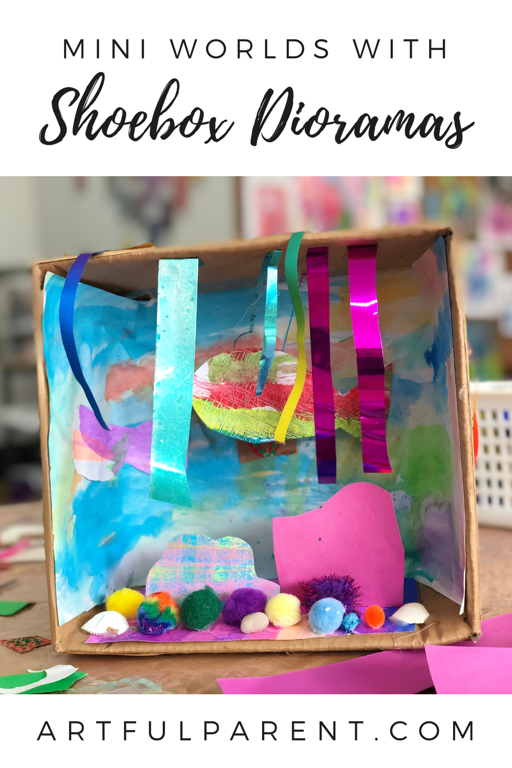 shoebox diorama pin