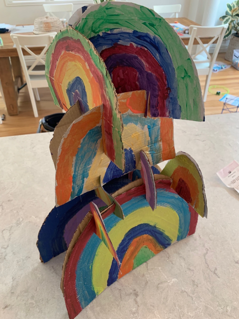painted rainbows stacked