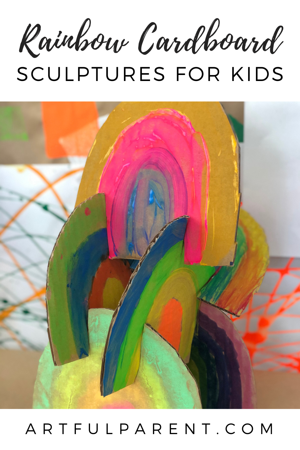 rainbow cardboard sculptures pinterest