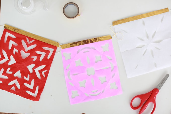 Papel picado Valentine's Day garland