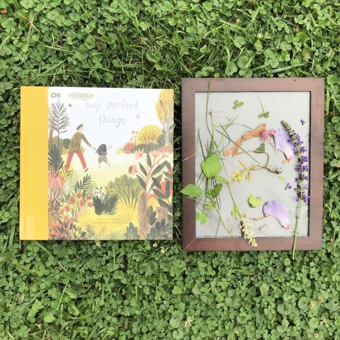 Tiny Perfect Things book and pressed flowers_Children's Books for Spring