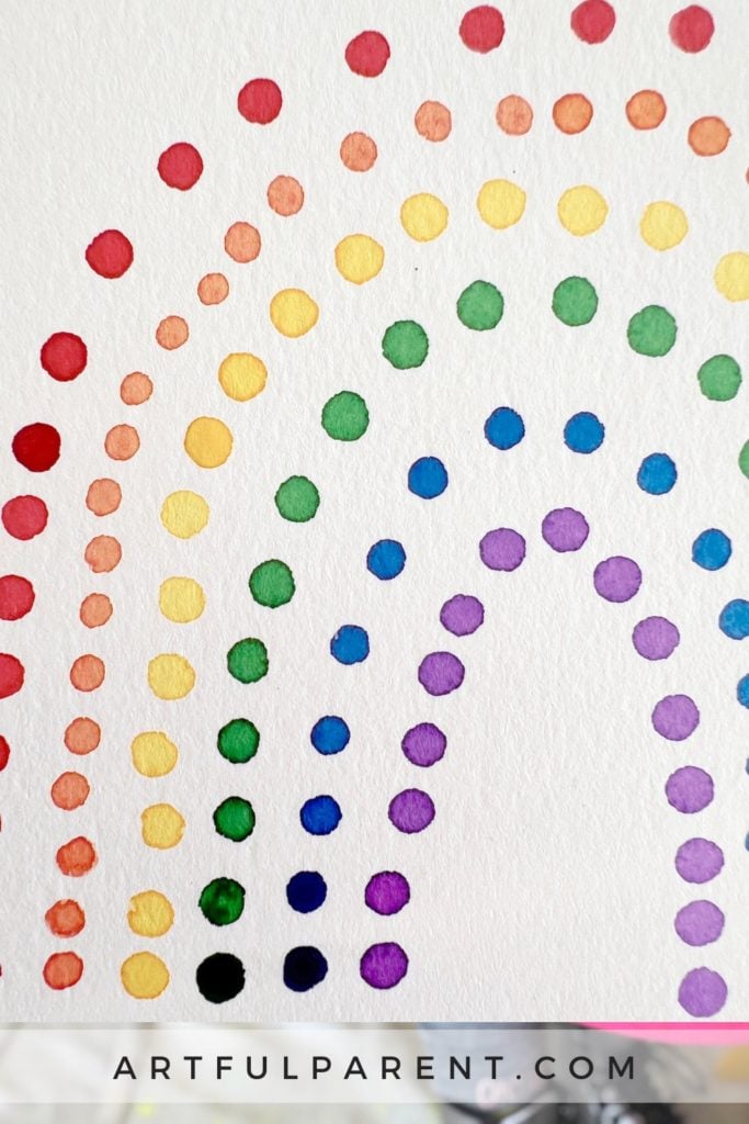 pointillism painting rainbow _ pin