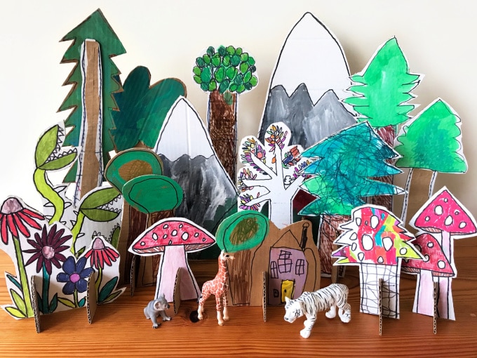 magic forest with animals