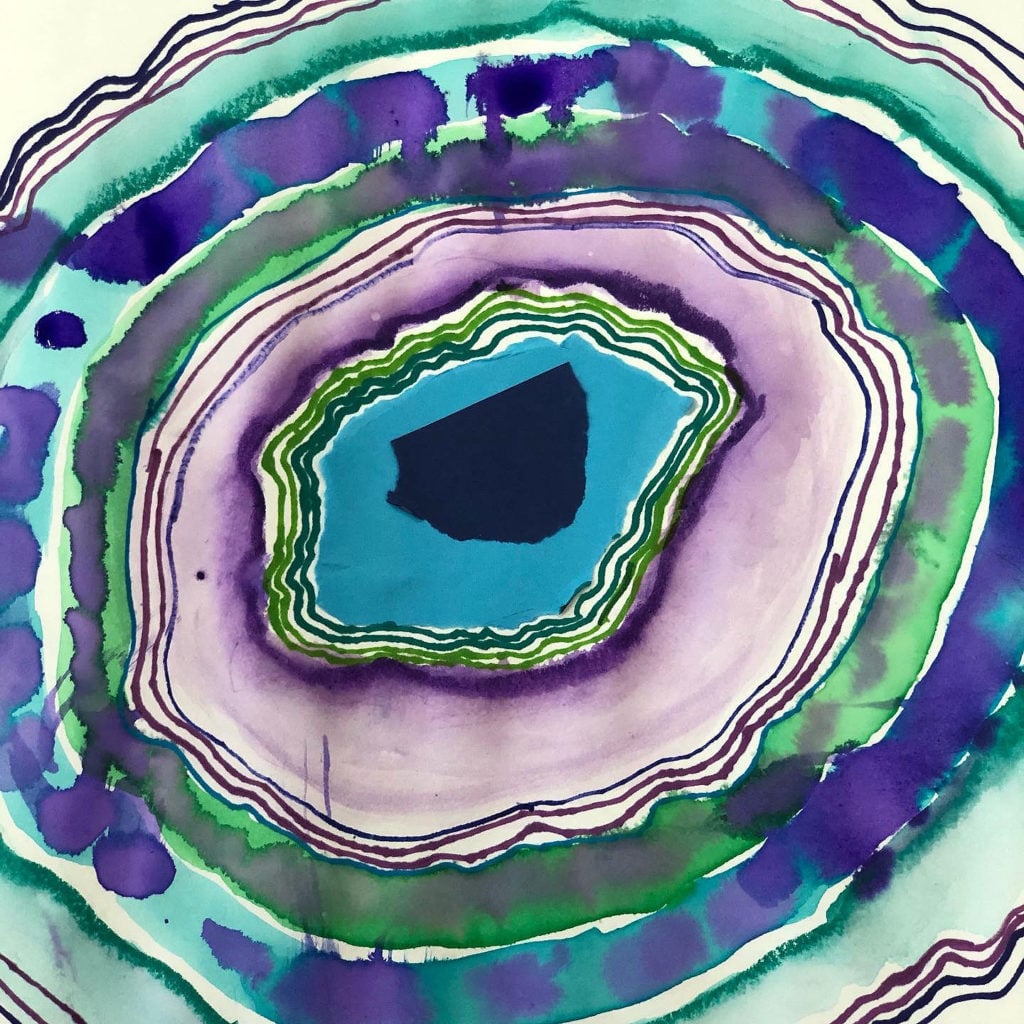 watercolor painted geode _ danielle falk