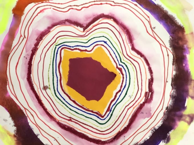 warm toned painted geode_danielle falk