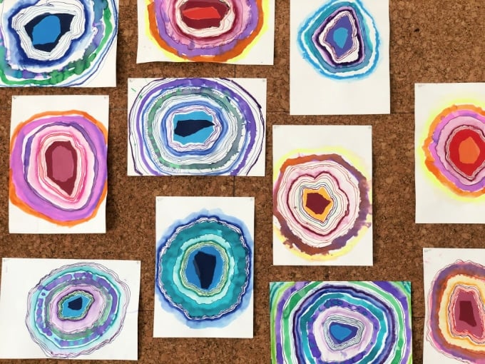 watercolor painted geodes _ danielle falk
