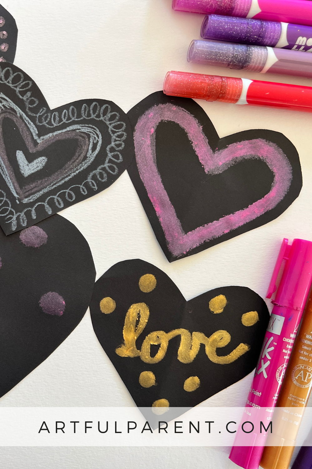 How to Make Homemade Valentines with Metallic Art Supplies