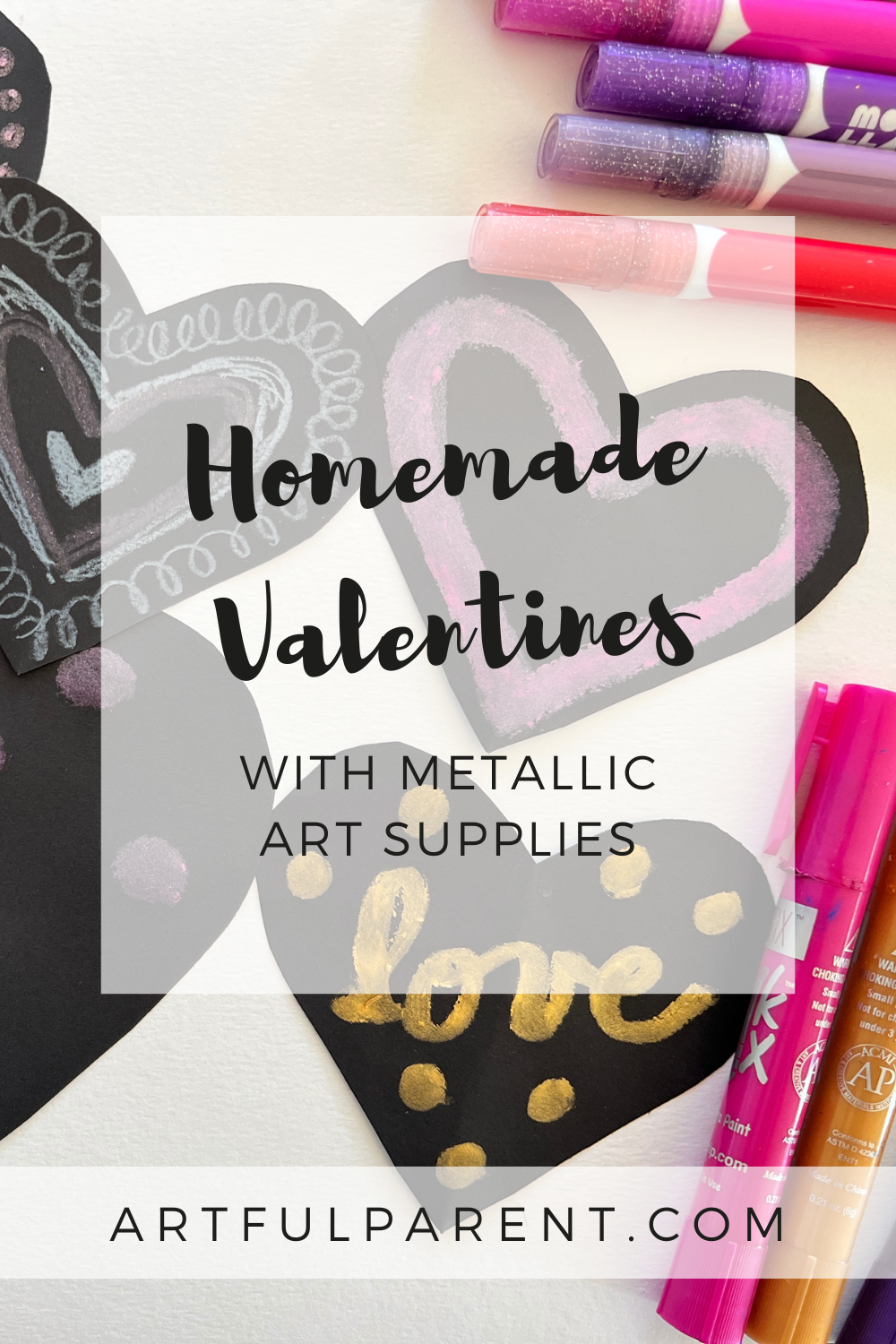 How to Make Homemade Valentines with Metallic Art Supplies
